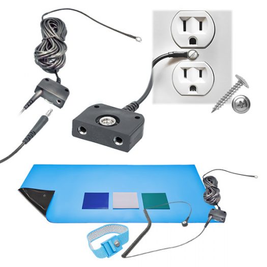 Common Point Ground for ESD Wrist Strap and Mat