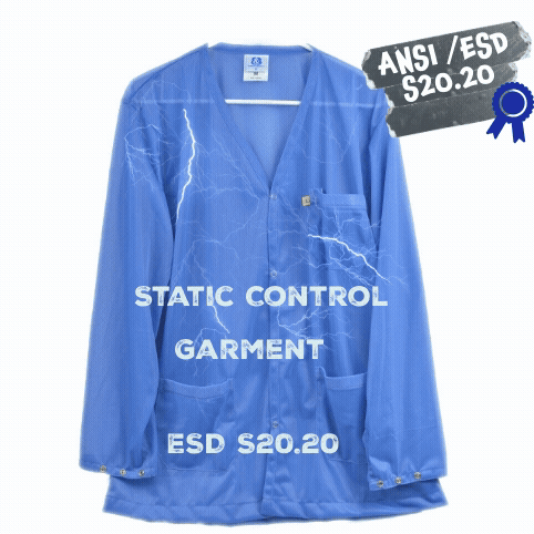 Elimstat Snap Cuff V Neck ESD Smock with Pockets 8812 Series