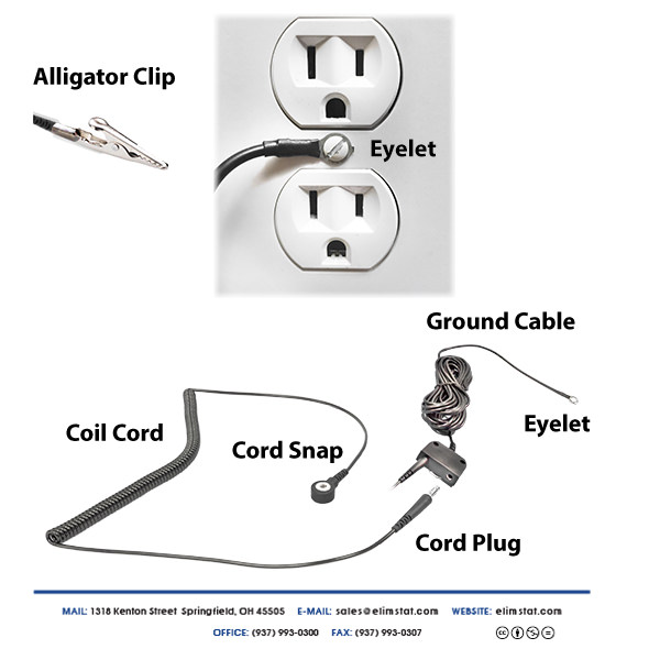 ESD Anti-static wrist Strap with Ground Cable - Screwdrivers