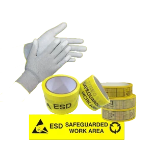 Safety Gloves, Binders, and Tape for ESD Protected Areas (EPA)